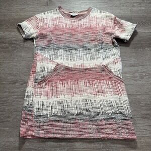 Zara Shirt Dress Womens Small Knit Southwestern Short Sleeve Crew Neck Lounge